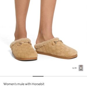 Gucci Beige Women's Mules with Horsebit